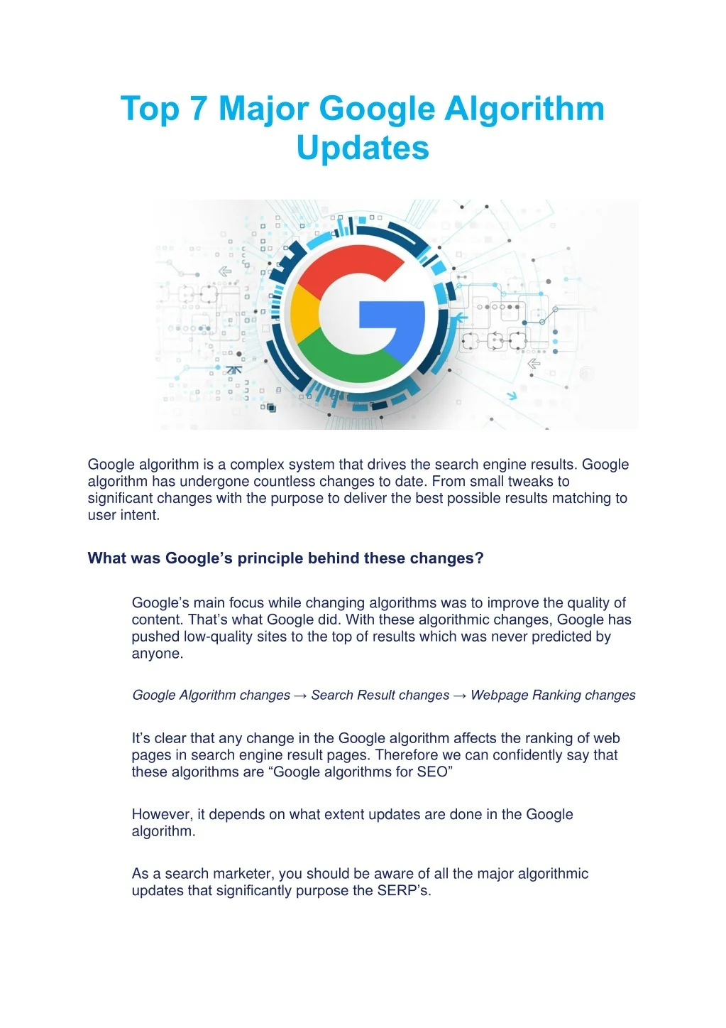 PPT - Top 7 Major Google Algorithm Updates PowerPoint Presentation ...