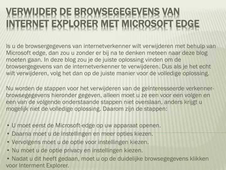 verwijder de browsegegevens van internet explorer met microsoft edge