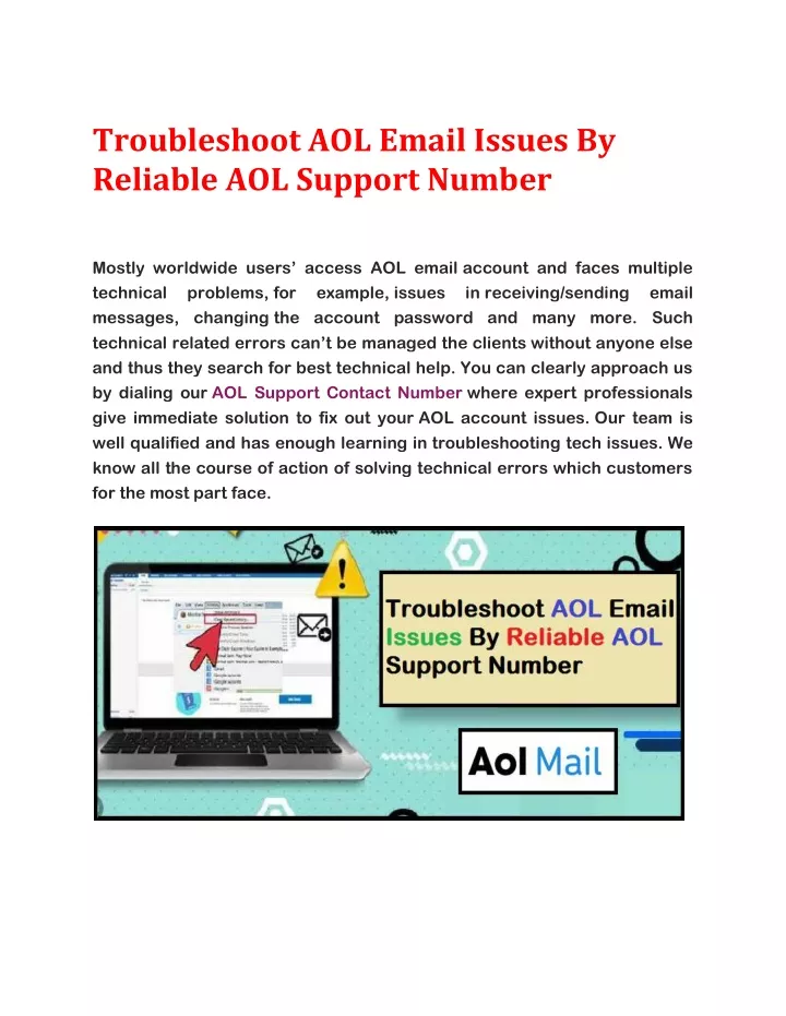troubleshoot aol email issues by reliable