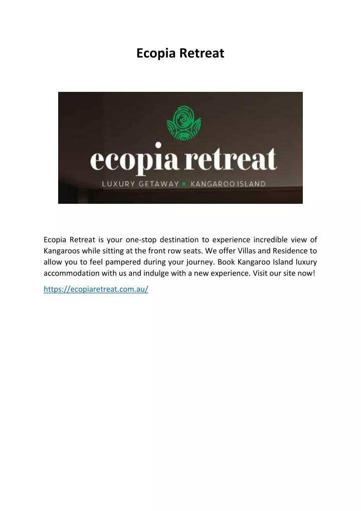 ecopia retreat