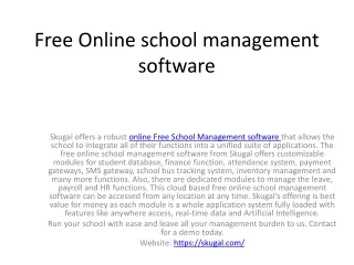 free online school management software