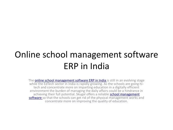 online school management software erp in india