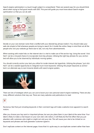 search engine optimization is a touch tough