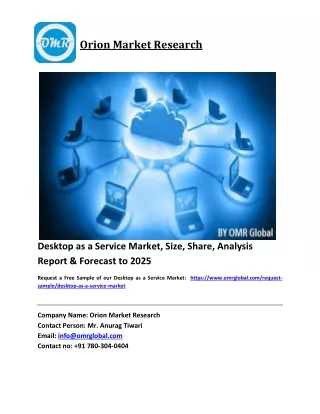 Desktop as a Service Market Growth, Size, Share, Industry Report and Forecast 2019-2025