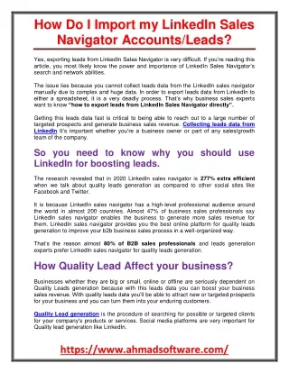 how do i import my linkedin sales navigator