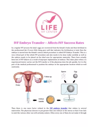 ivf embryo transfer affects ivf success rates
