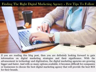 Finding The Right Digital Marketing Agency – Few Tips To Follow