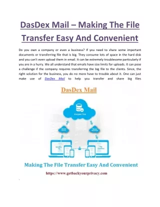 DasDex Mail – Making The File Transfer Easy And Convenient
