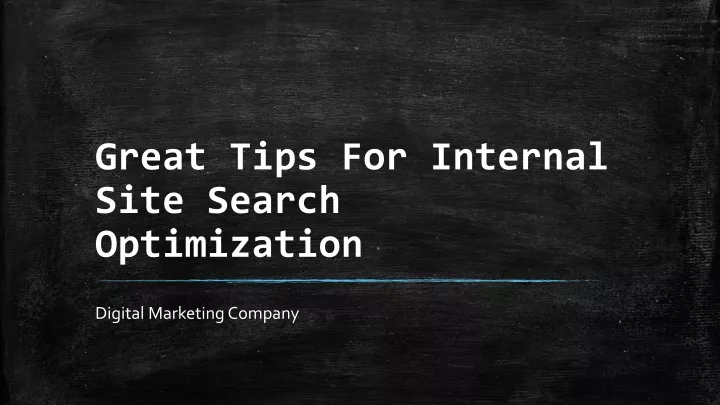 great tips for internal site search optimization