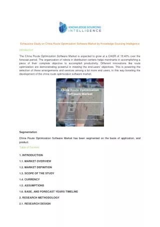 exhaustive study on china route optimization