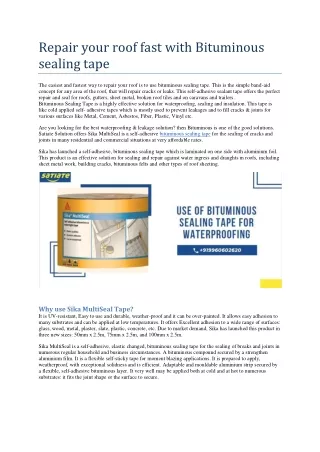 repair your roof fast with bituminous sealing tape