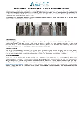 access control turnstile in qatar