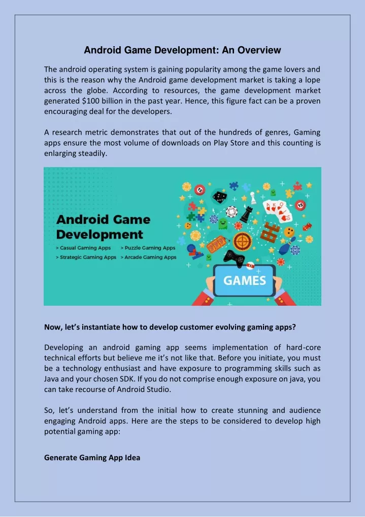 android game development an overview