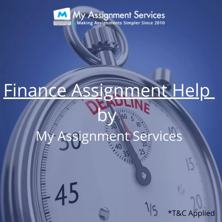 finance assignment help by my assignment services
