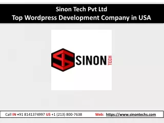Top Wordpress Development Company in USA - Sinon Tech Pvt Ltd