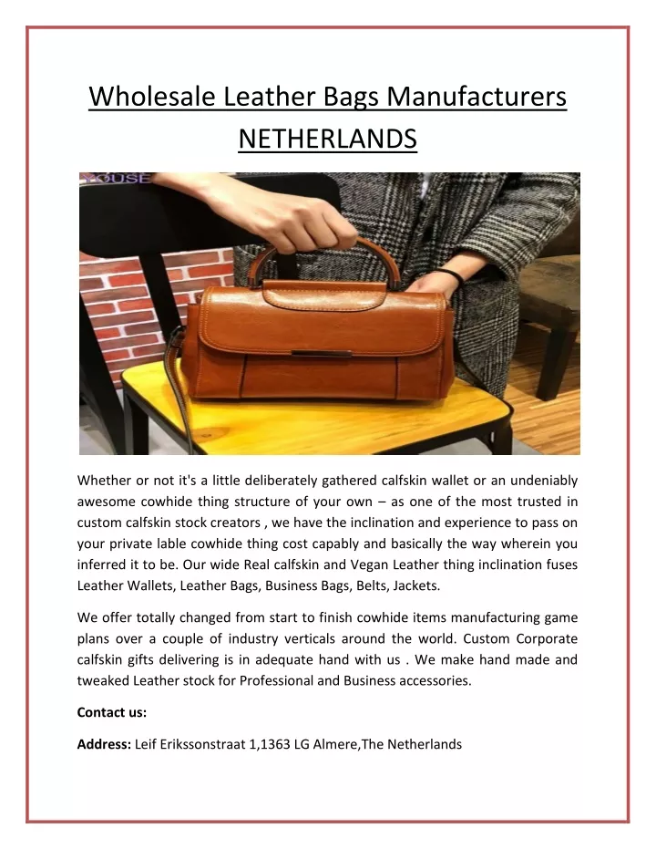 wholesale leather bags manufacturers netherlands