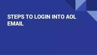 Steps To Log in AOL Mail
