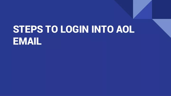 steps to login into aol email