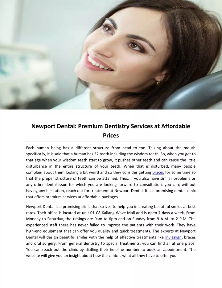 newport dental premium dentistry services