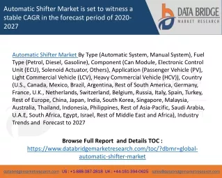 automatic shifter market is set to witness