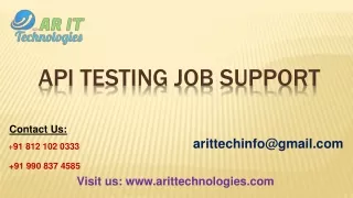 API Testing Job Support | API Testing Online Job Support
