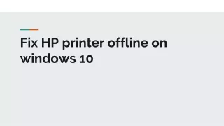 fix hp printer offline on windows 10
