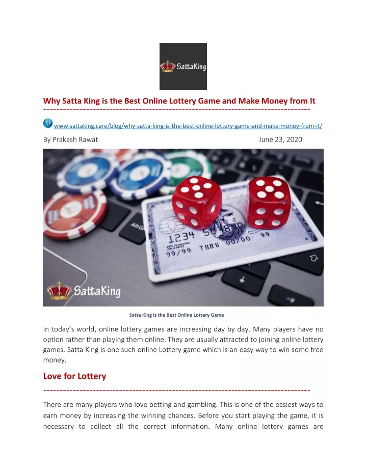 why satta king is the best online lottery game