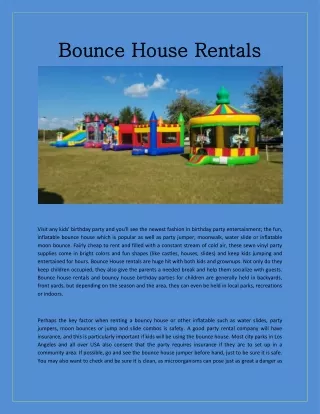 inflatable rentals 