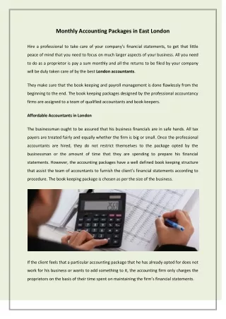 Bookkeeping Services East London