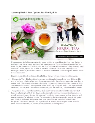 Amazing Herbal Teas Options For Healthy Life