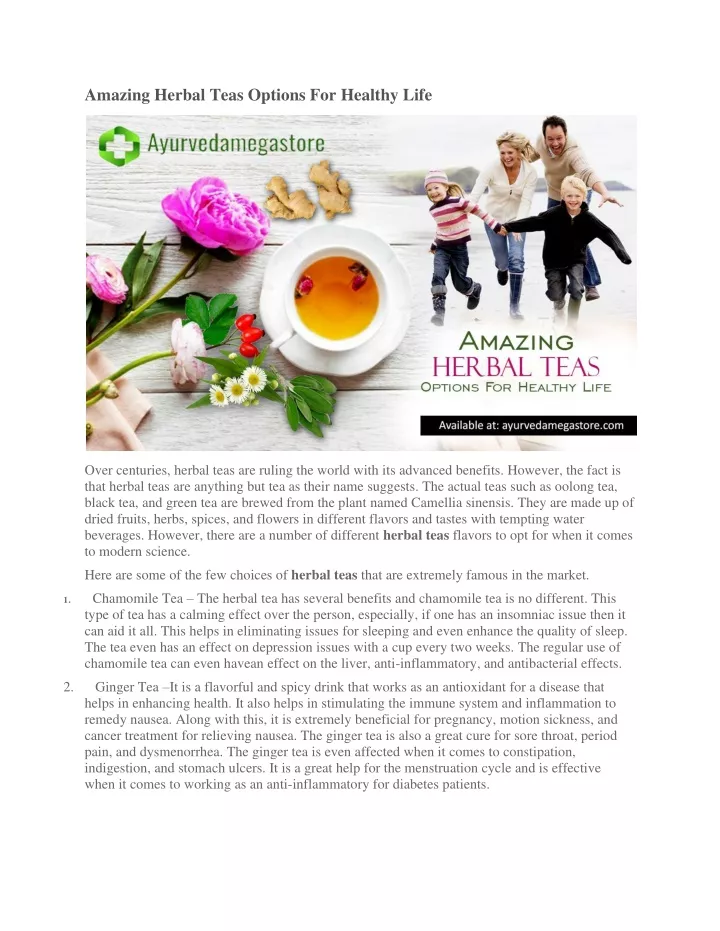 amazing herbal teas options for healthy life