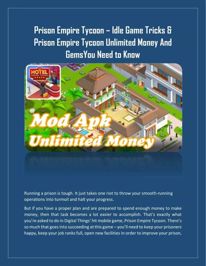 prison empire tycoon idle game tricks prison