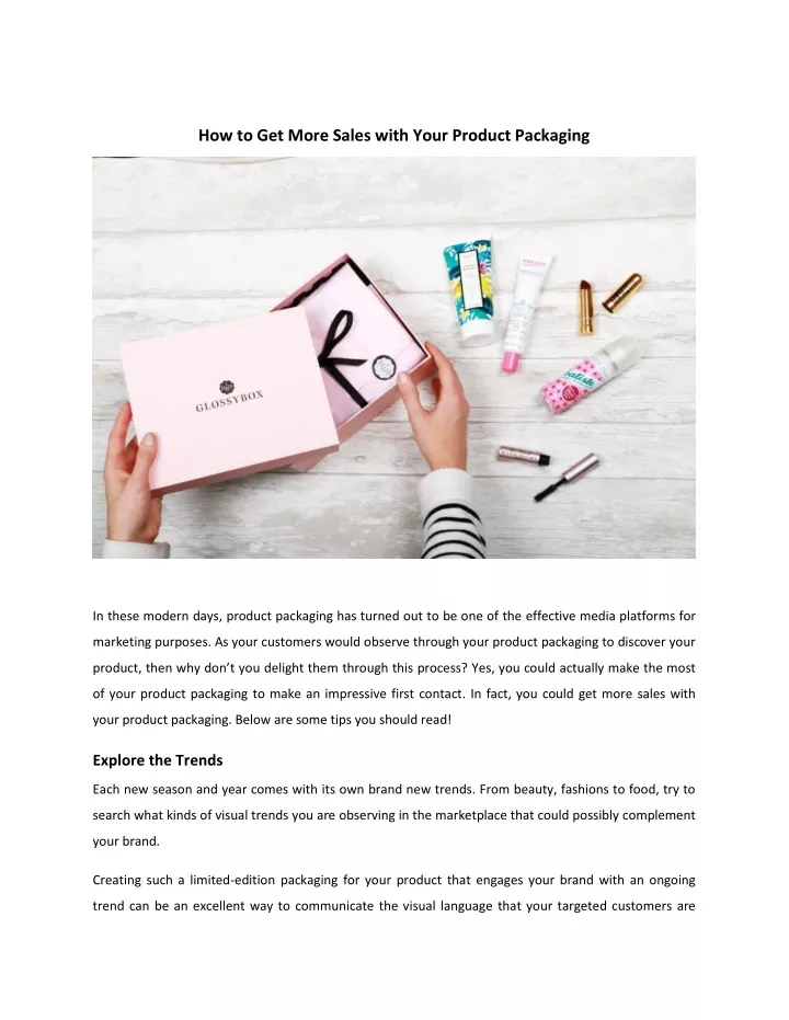 how to get more sales with your product packaging