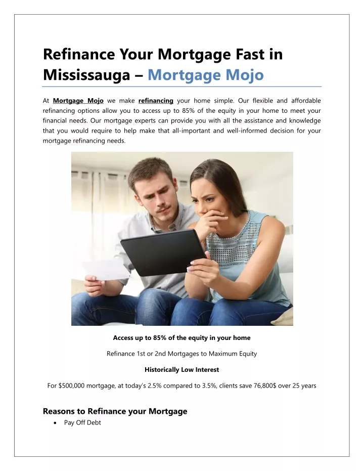 refinance your mortgage fast in mississauga
