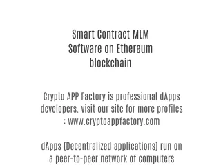 Smart Contract MLM Software on Ethereum blockchain