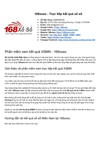 168xoso tr c ti p k t qu x s