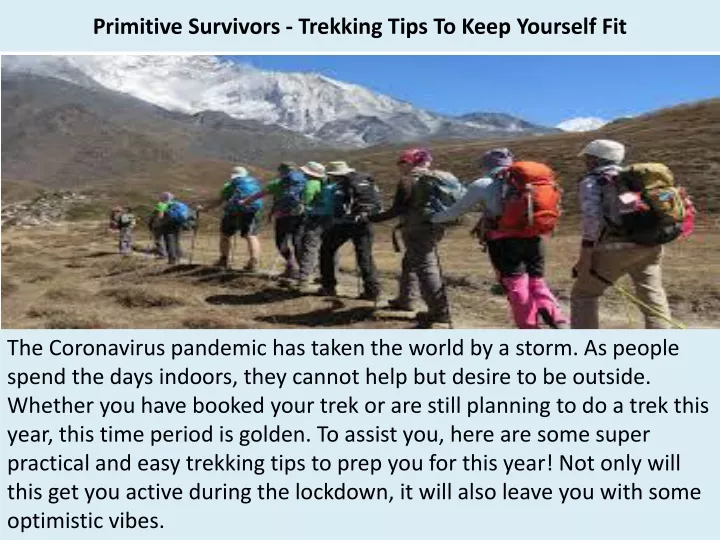 primitive survivors trekking tips to keep yourself fit