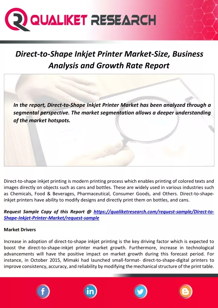 direct to shape inkjet printer market size