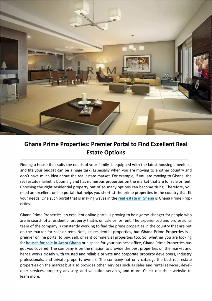 ghana prime properties premier portal to find