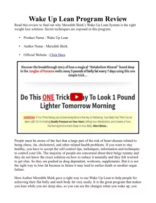 wake up lean program review read this review
