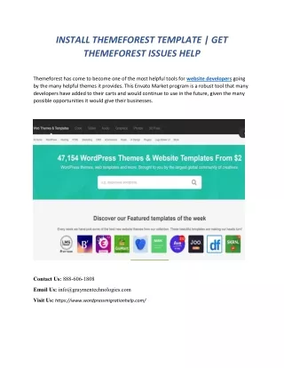 INSTALL THEMEFOREST TEMPLATE | GET THEMEFOREST ISSUES HELP