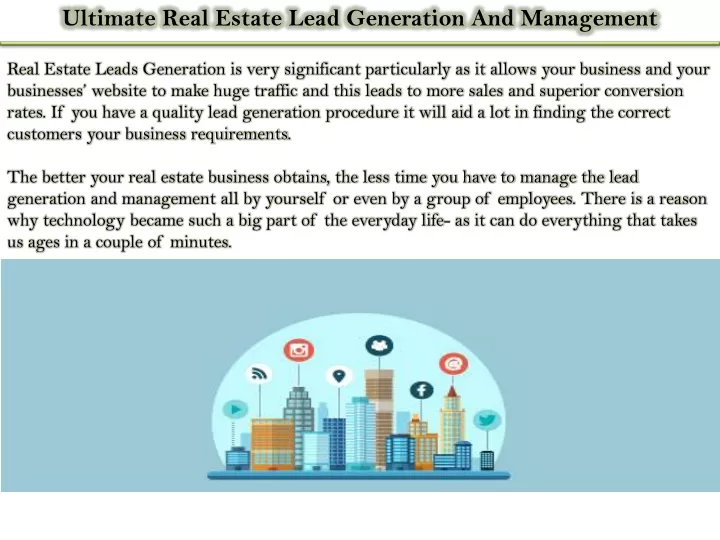 ultimate real estate lead generation