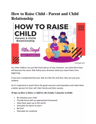 How to Raise Child - Parent and Child Relationship