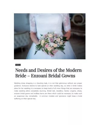 Needs and Desires of the Modern Bride – Enzoani Bridal Gowns