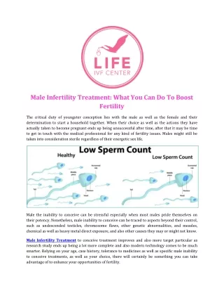 male infertility treatment what