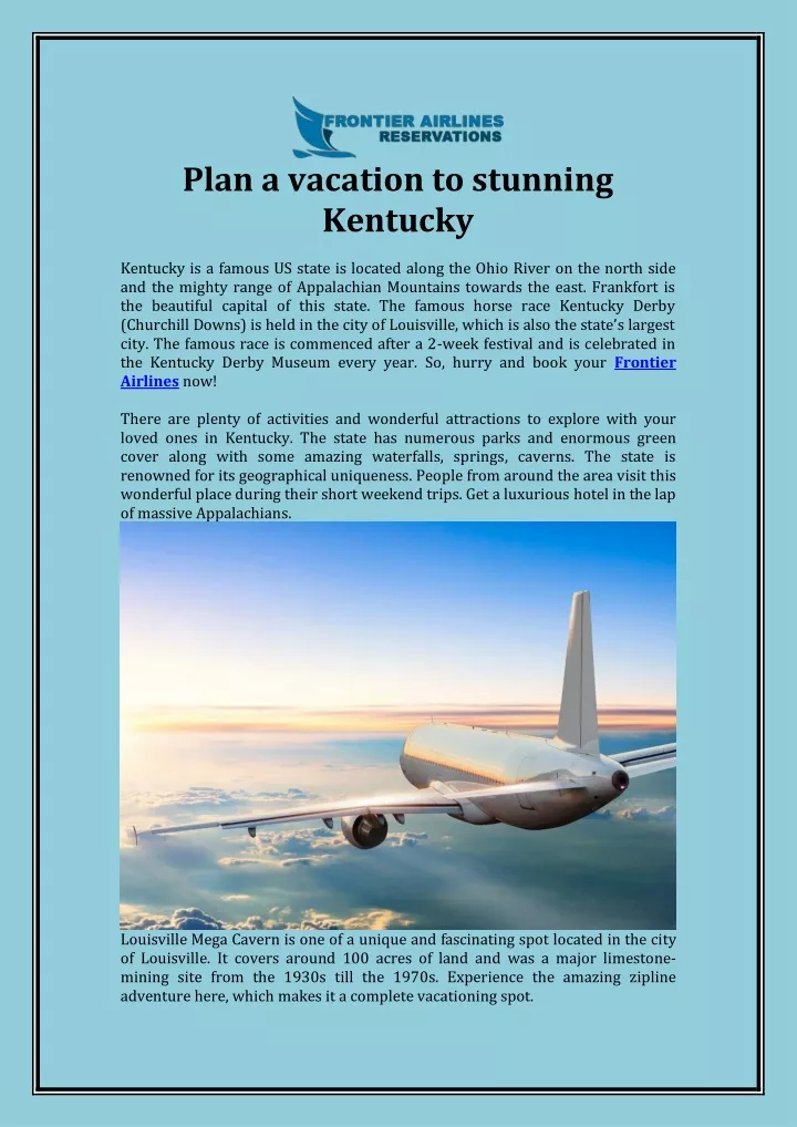 plan a vacation to stunning kentucky