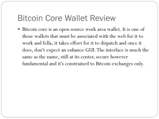 bitcoin core wallet review