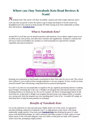 Read "Customer  Reviews" Before Buying Nutrabodz Keto!