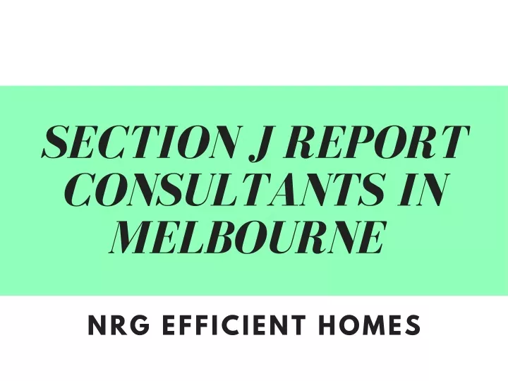 section j report consultants in melbourne