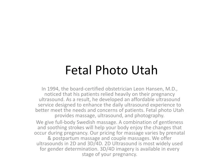 fetal photo utah